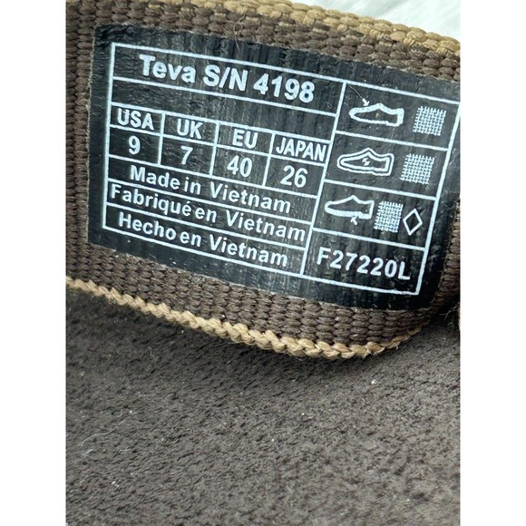 Teva Flip Flop Sandals Womens Size 9 Brown Zig Zag Thong Comfort Outdoor Shoes - Picture 11 of 12